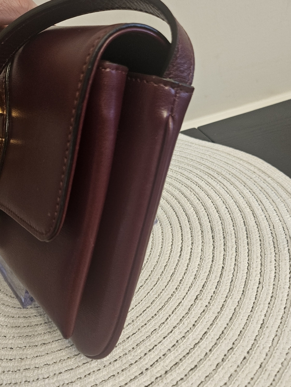 Gucci Arli Shoulder Bag Burgundy Leather Large GG Logo - Picture 8 of 14